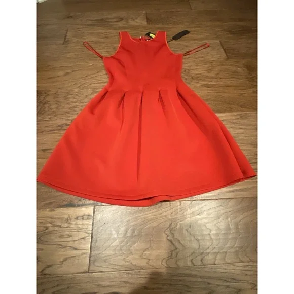 Buffalo David Bitton Red Fit & Flare Dress Women's Size M | NWT $118 | Kolander - Picture 2 of 11